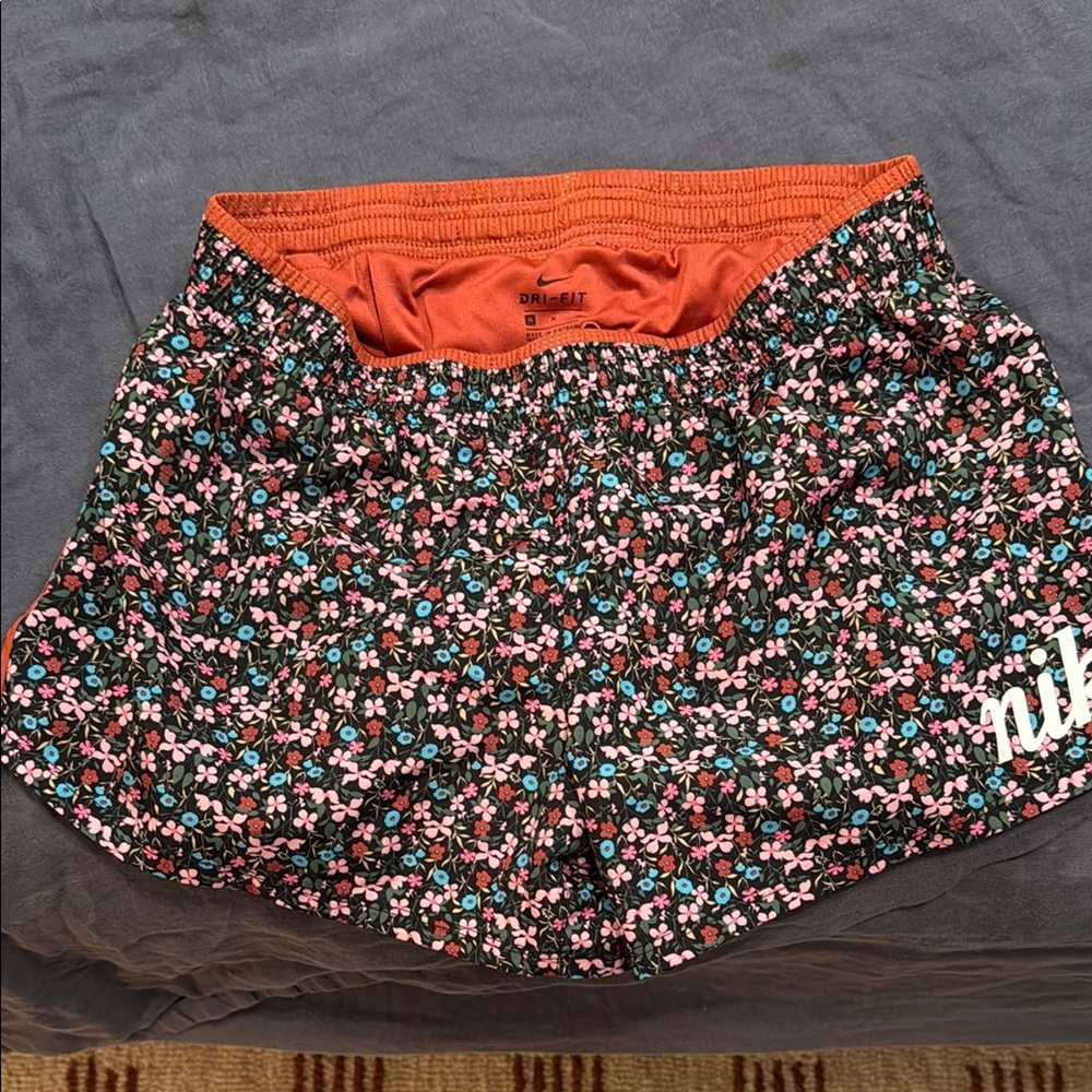 Nike Black Floral Athletic Shorts